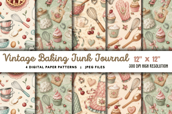 Download Vintage Baking Junk Journal Background - Premium Bundle