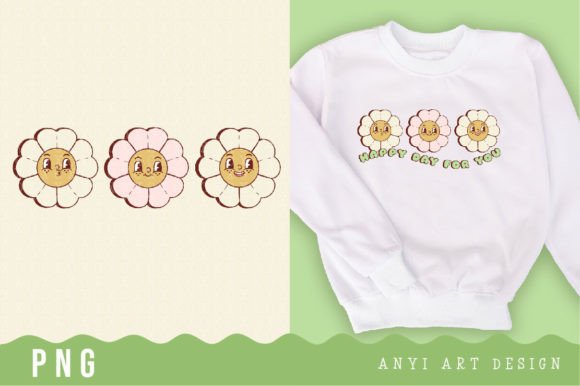 Download Retro Flower Daisy Sublimation - Retro flower Collection