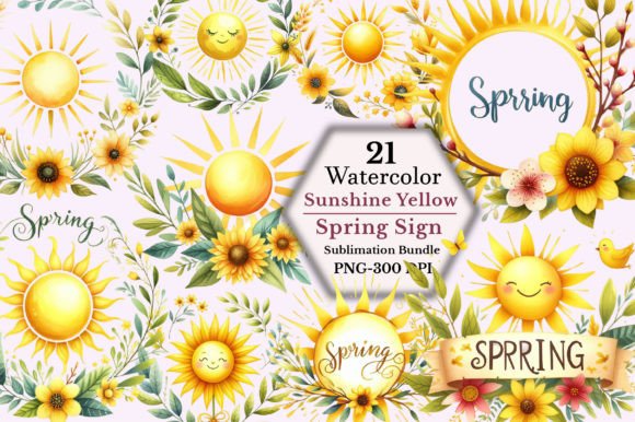 Download Sunshine Yellow Spring Sign Clipart - Spring Collection
