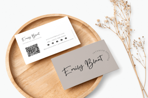 Download Boho Business Cards with QR Code - Business cards Collection