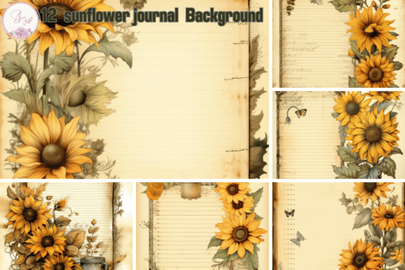 Download Sunflower Vintage Journal Background - Premium Resources