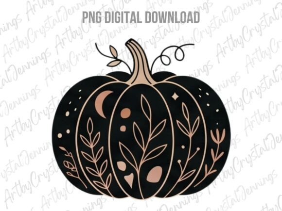Download Fall Boho Folk Art Pumpkin PNG - Fall boho Collection