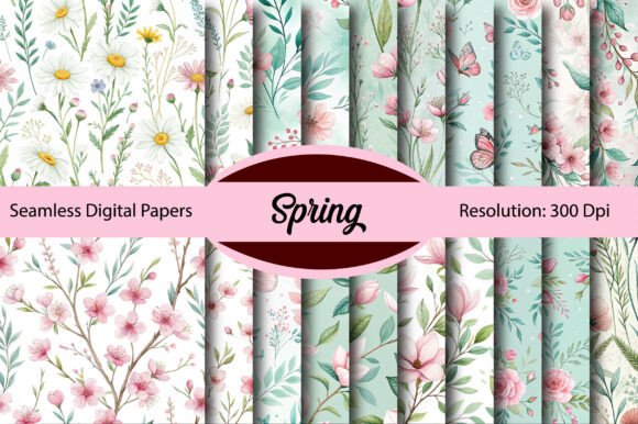 Download Spring Seamless Digital Paper - Spring Collection