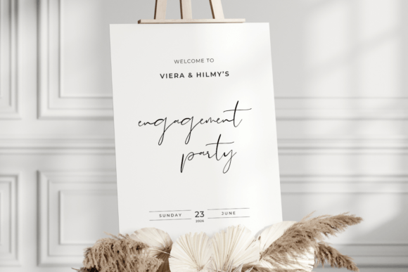 Download Minimal Engagement Welcome Sign - Premium Resources