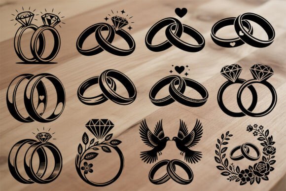 Download Wedding Rings SVG Bundle Engagement Ring - Engagement Collection