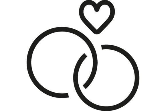 Download Engagement Rings Line Icon. Two Rings, L - Premium Resources